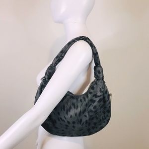 INC International Concepts Y2K Small Gray/Black Leopard Print Mini Hobo Purse
